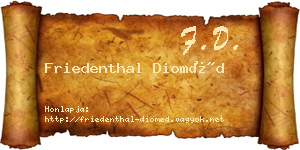 Friedenthal Dioméd névjegykártya